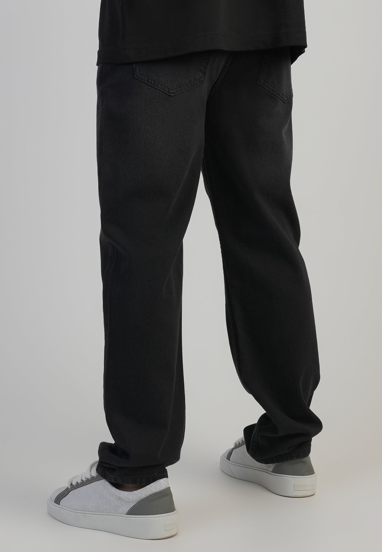 Washed Black Straight Fit Jeans (2)