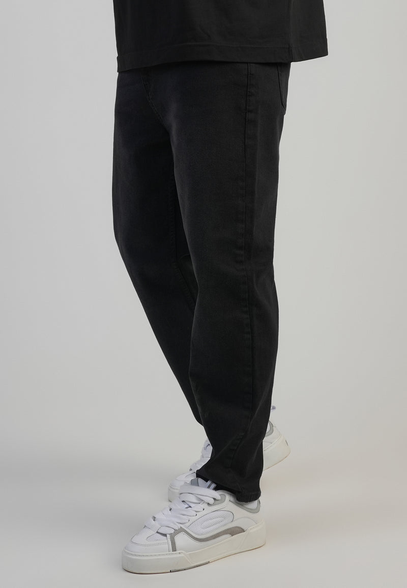 Black Tapered Fit Jeans