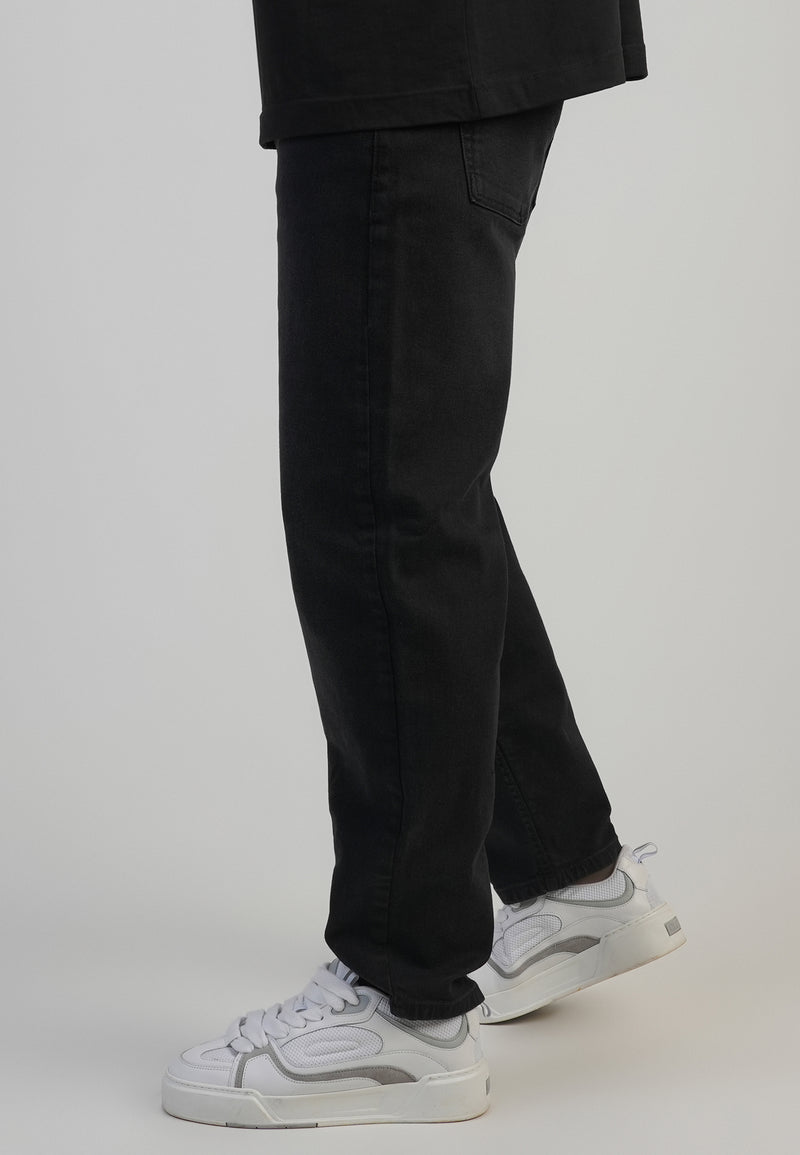 Black Tapered Fit Jeans (1)