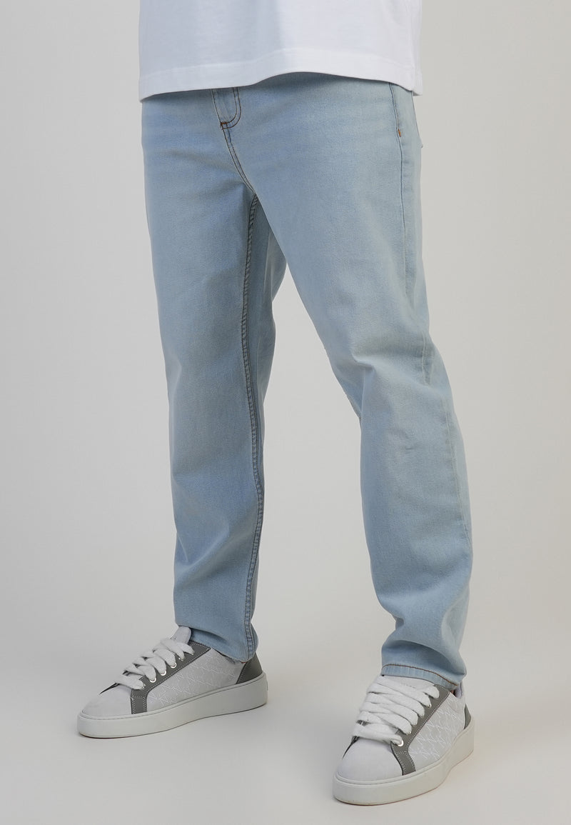 Light Blue Tapered Fit Jeans
