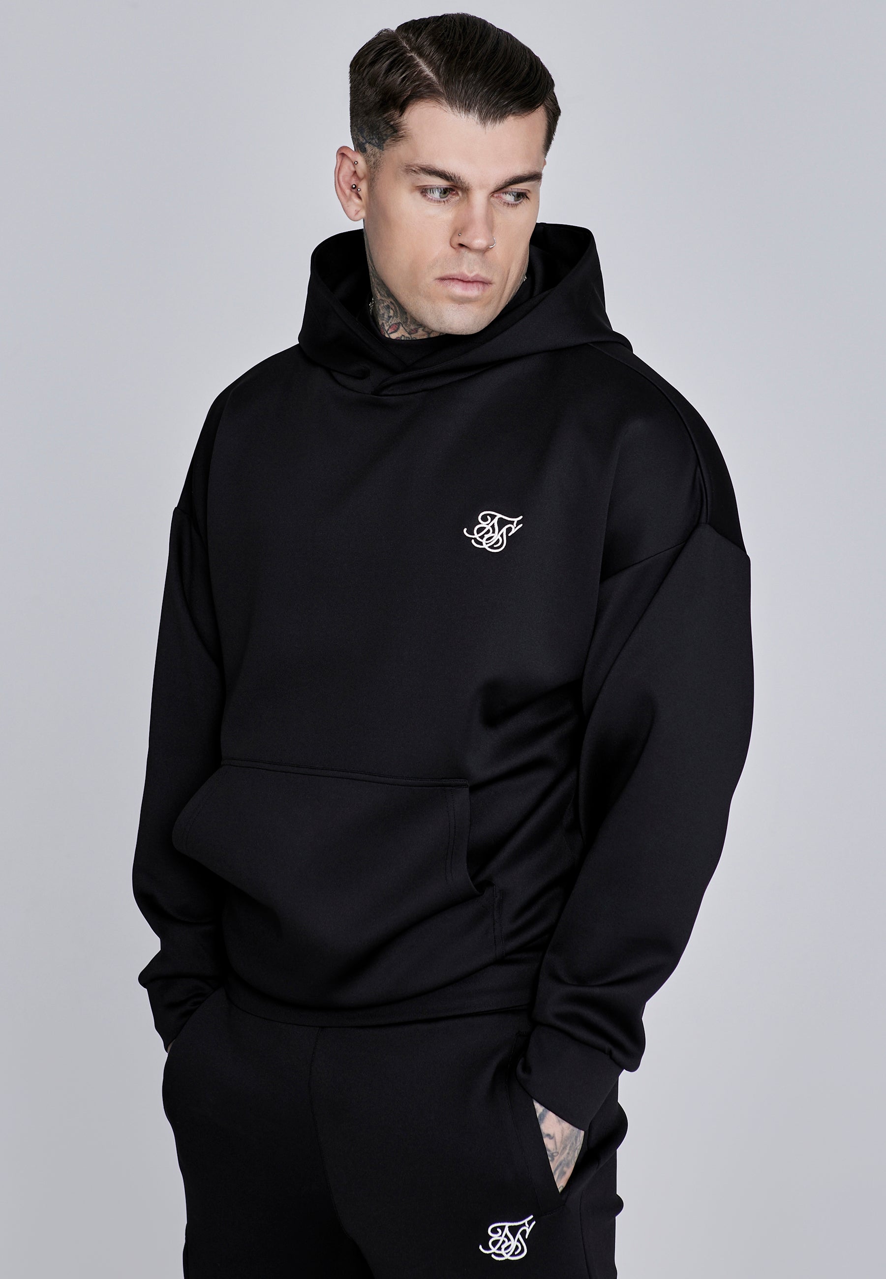 Black Essentials Poly Hoodie