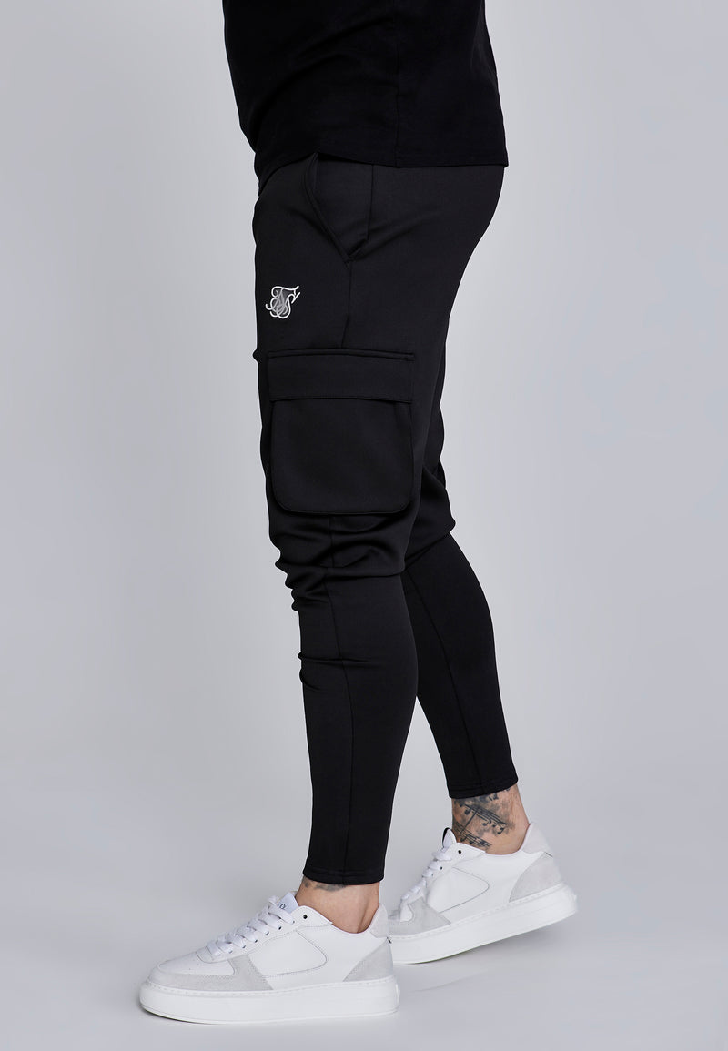 Black Essentials Poly Cargos (1)