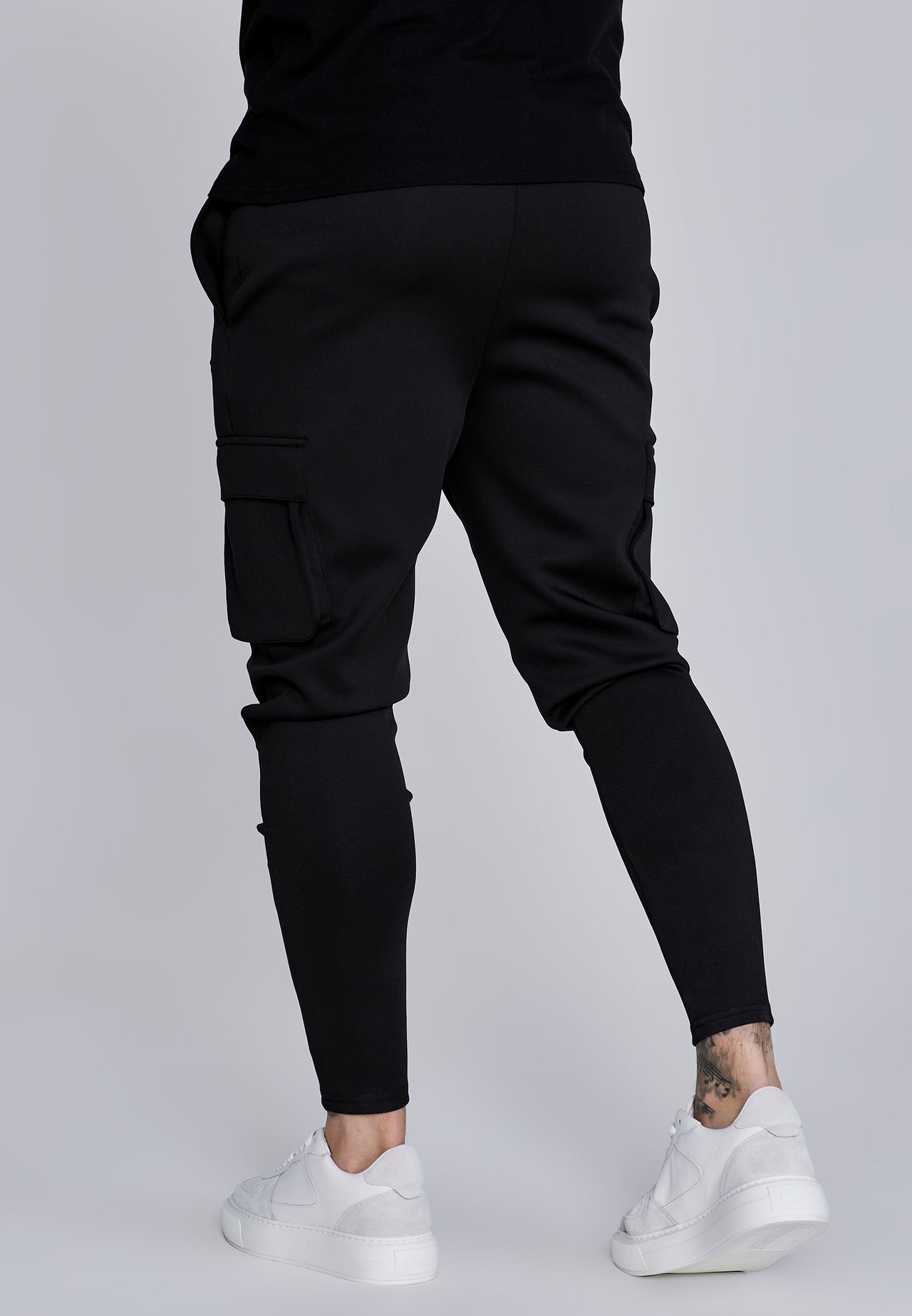 Black Essentials Poly Cargos (2)