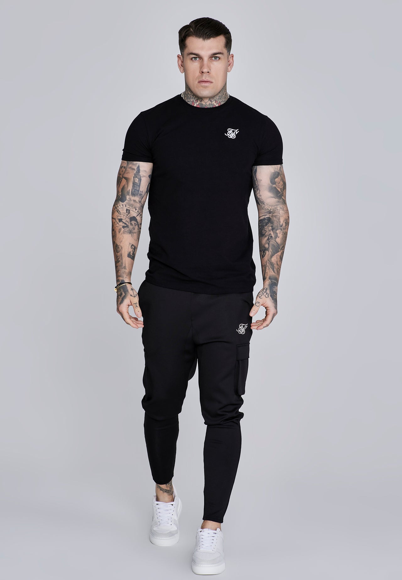Black Essentials Poly Cargos (3)