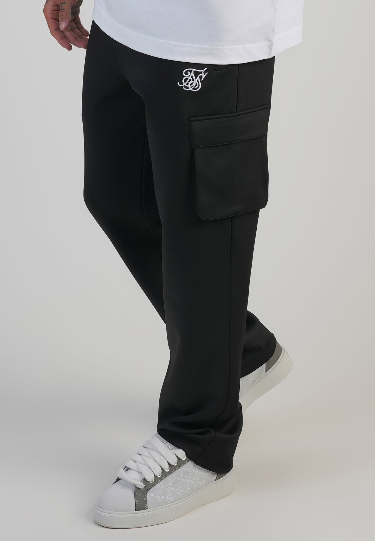 Black Essentials Poly Cargos