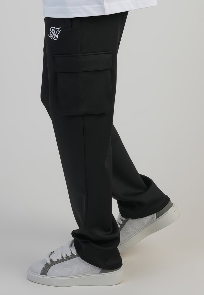 Black Essentials Poly Cargos (1)