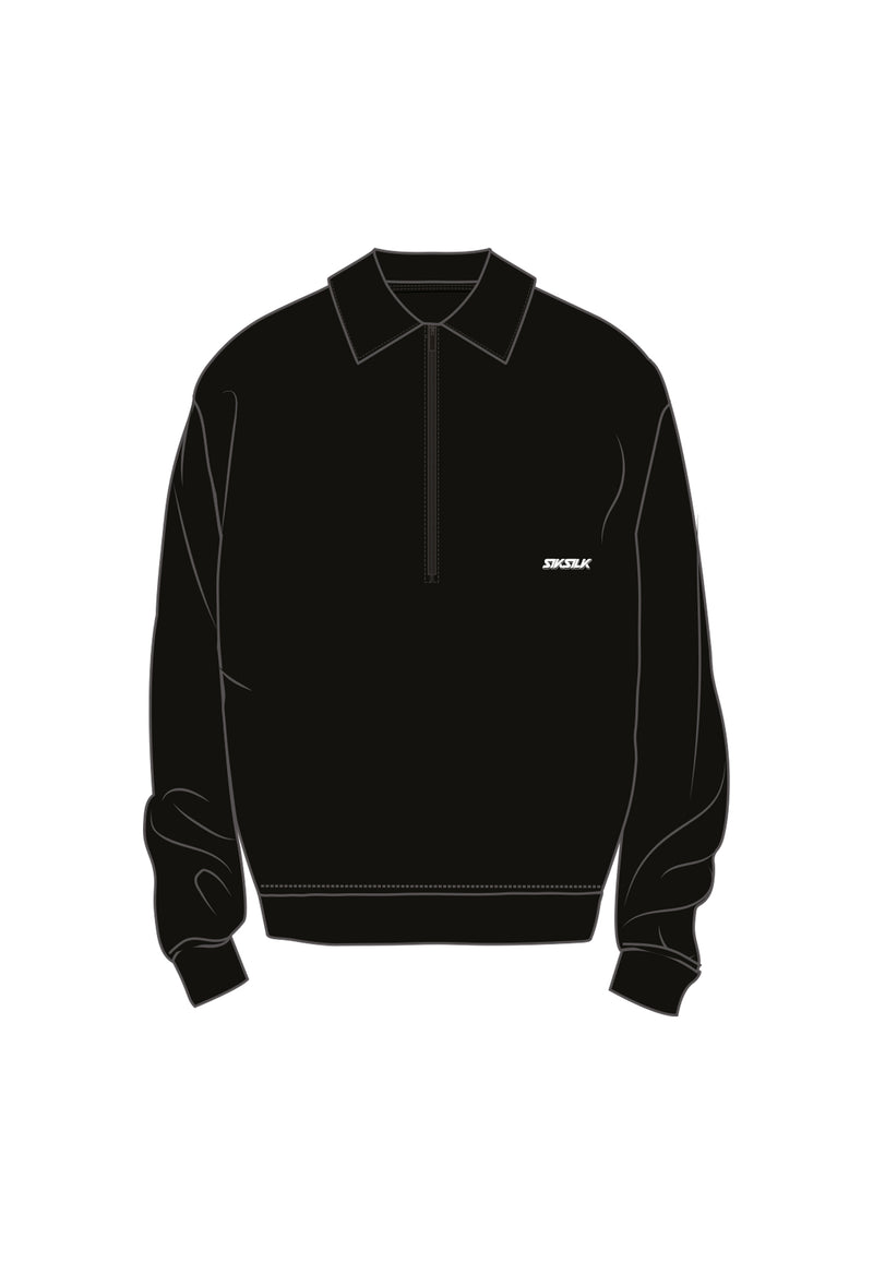 Black Half Zip Polo Sweater