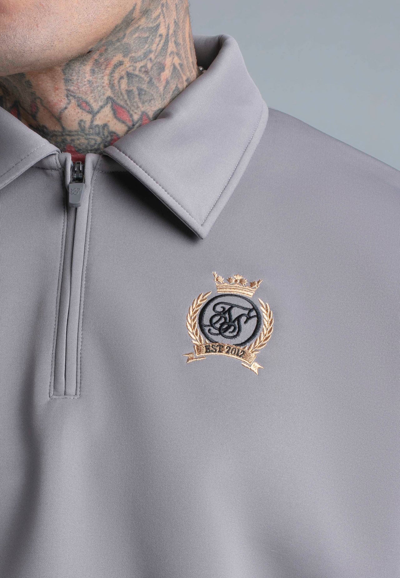 Grey Polo Zip Sweater (1)