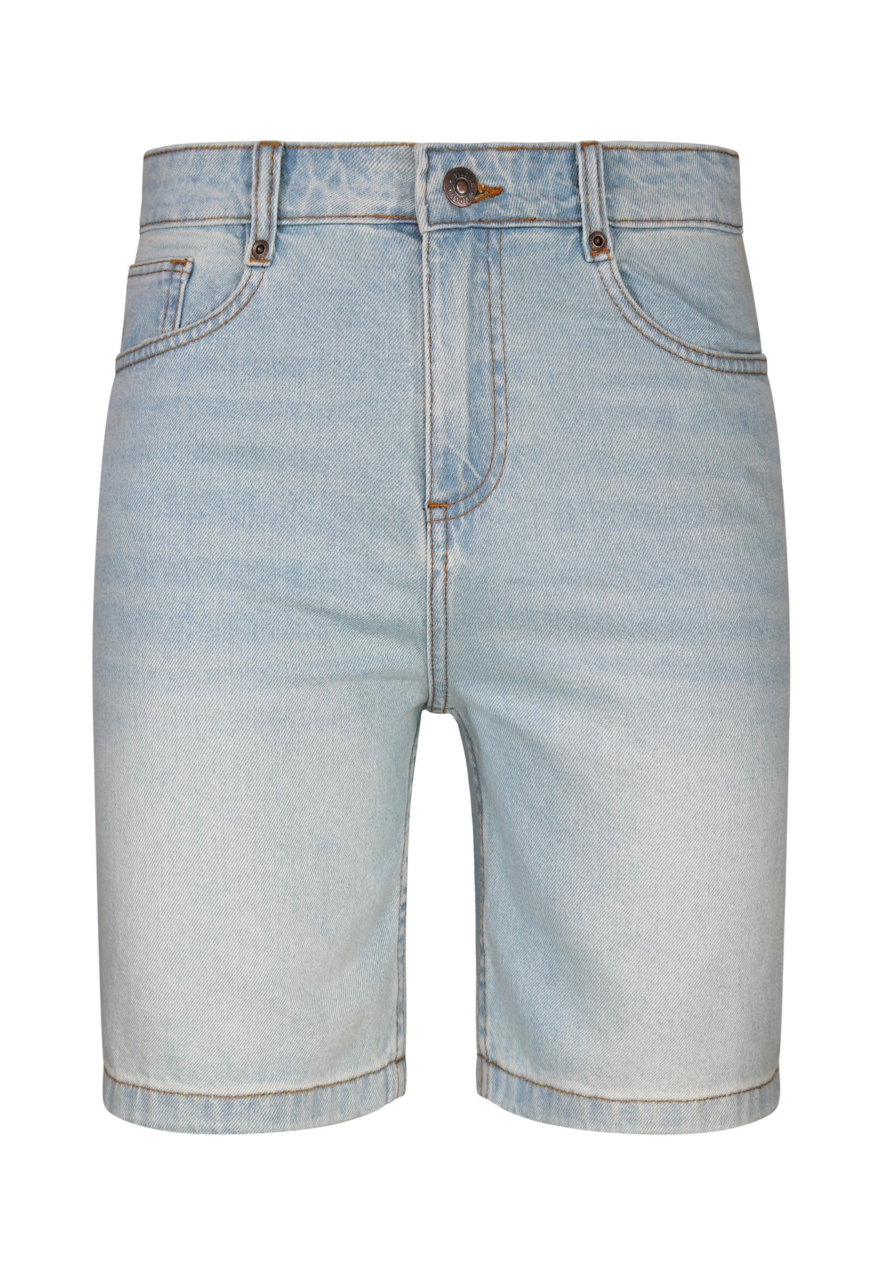 Washed Light Blue Denim Shorts (5)