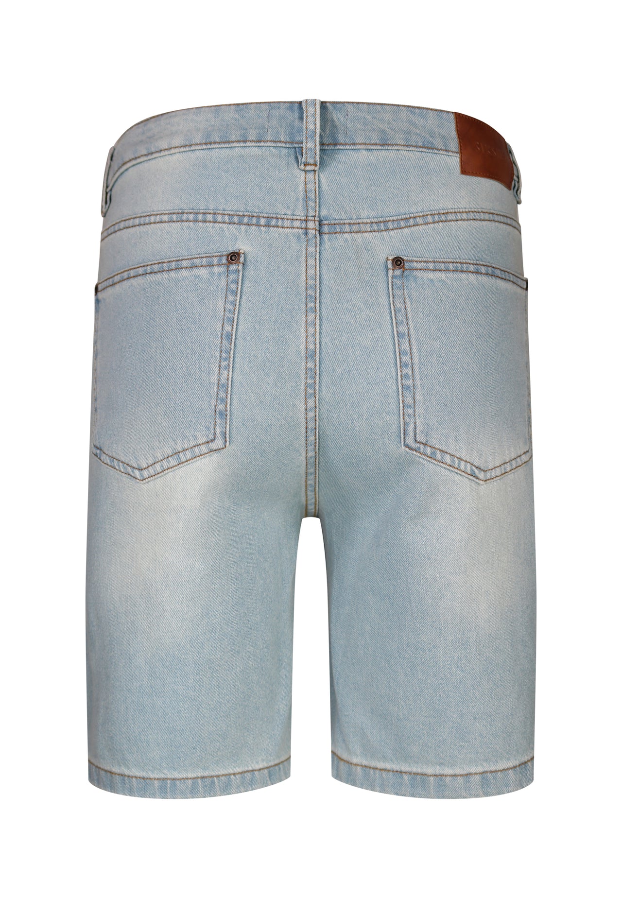 Washed Light Blue Denim Shorts (6)