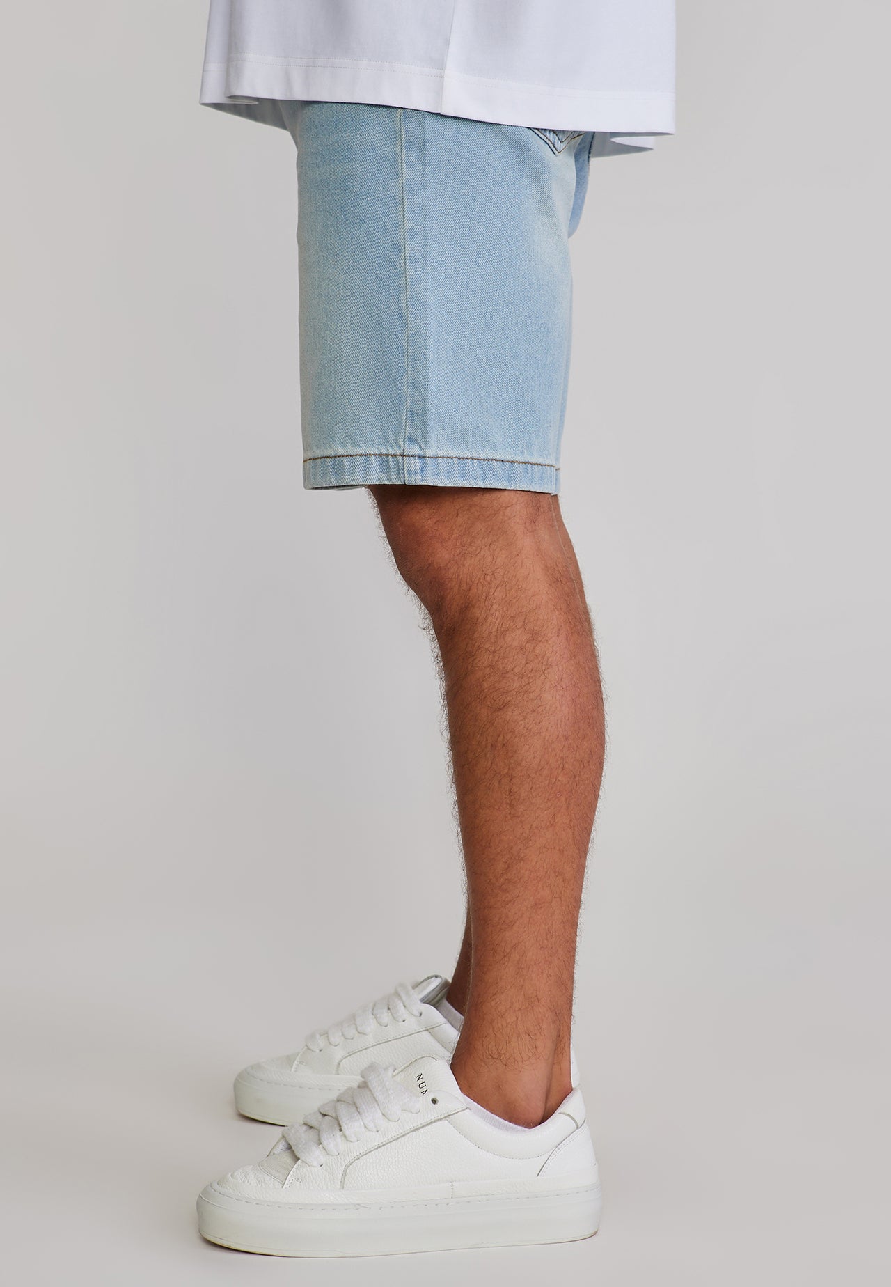 Washed Light Blue Denim Shorts (2)