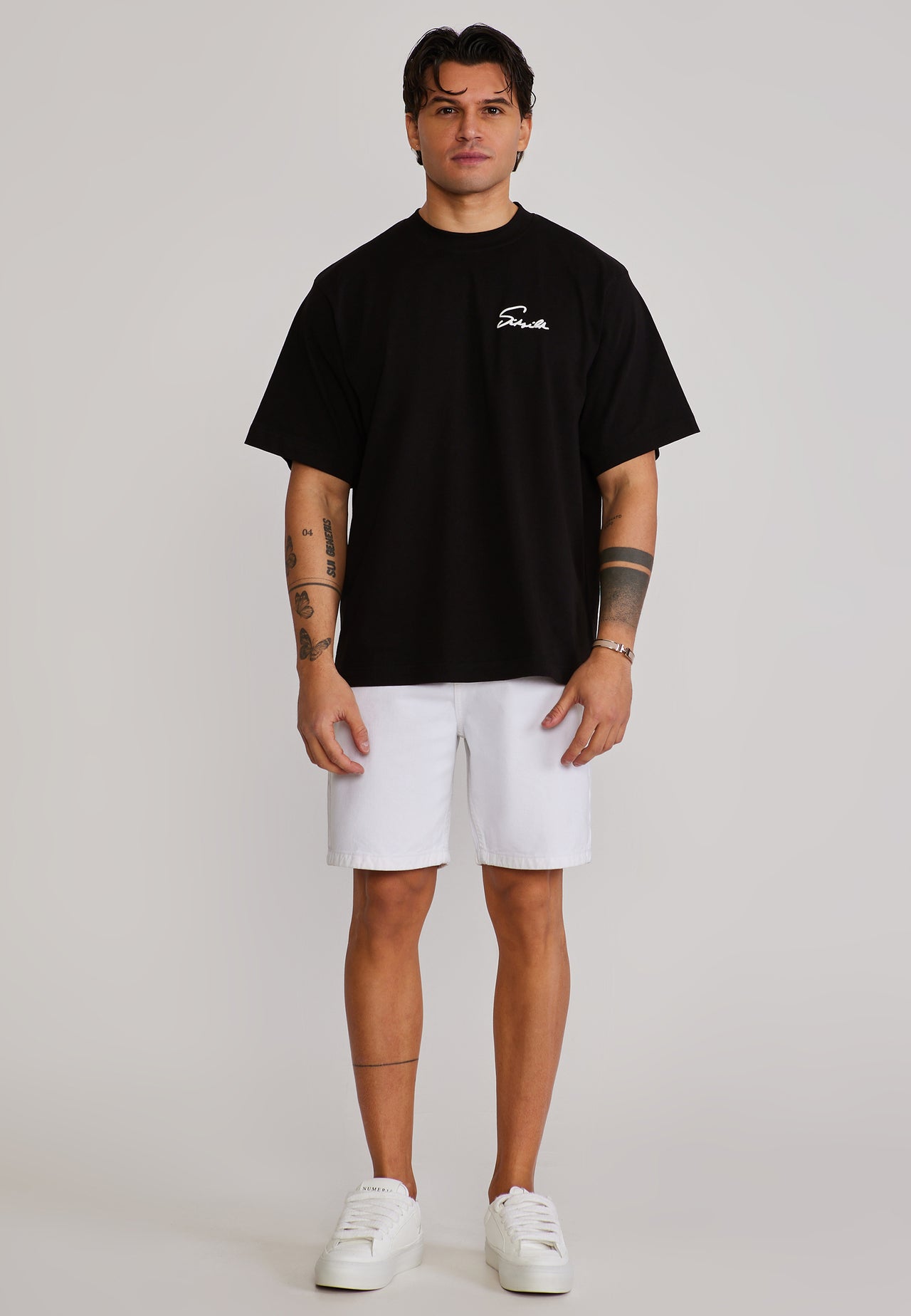 Washed Ecru Denim Shorts (1)