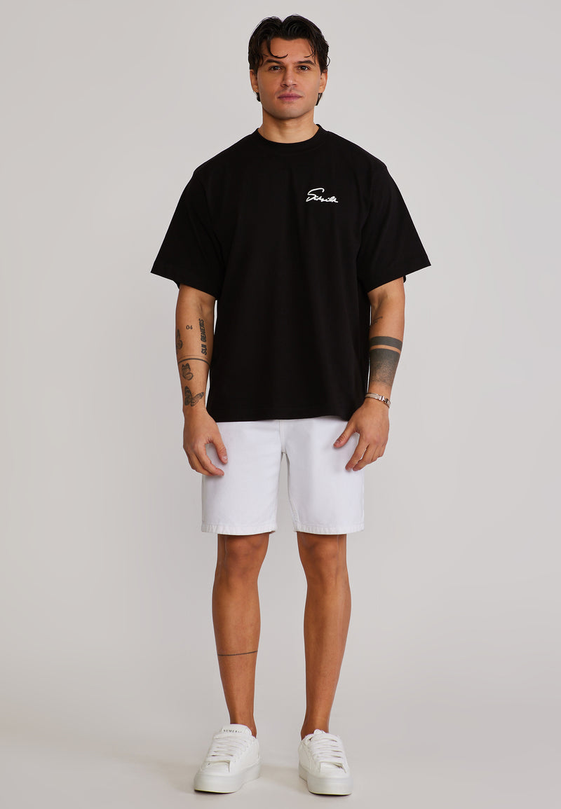 Washed Ecru Denim Shorts (1)