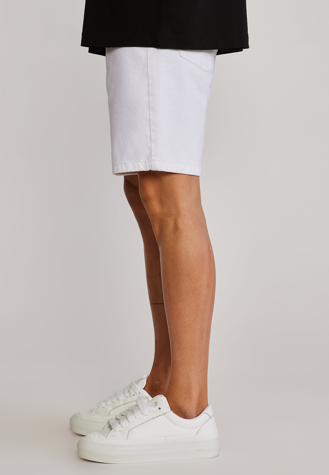 Washed Ecru Denim Shorts (2)