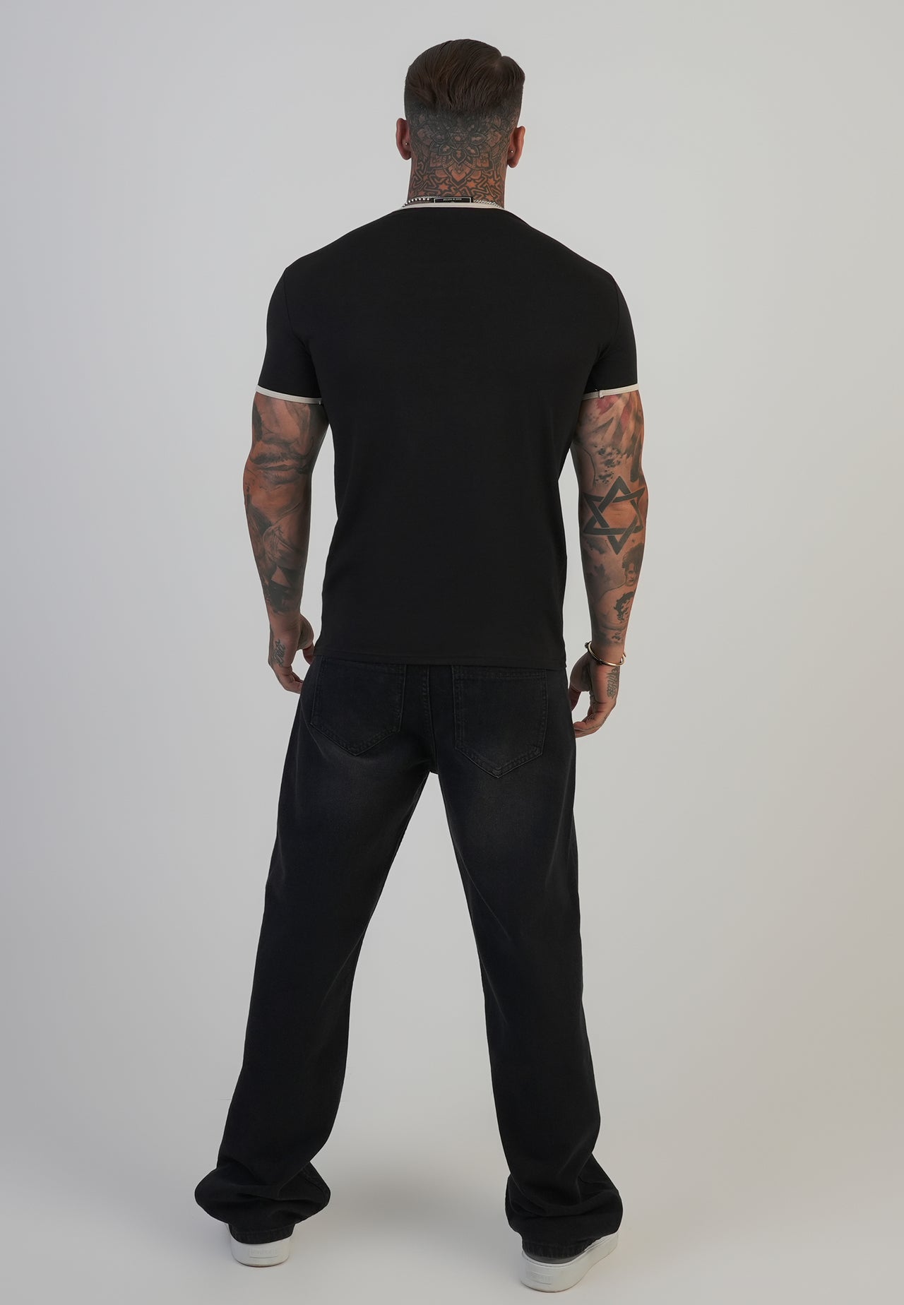 Black and Ecru Ringer T-Shirt (4)