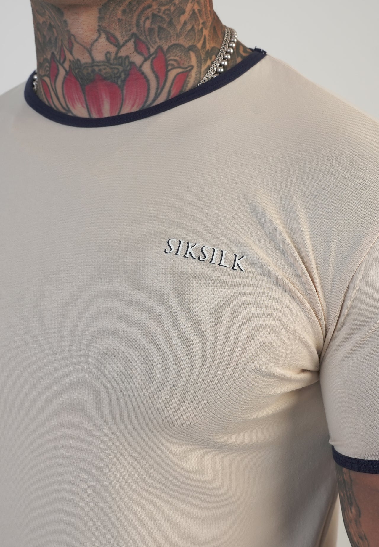 Ecru and Navy Ringer T-Shirt (1)