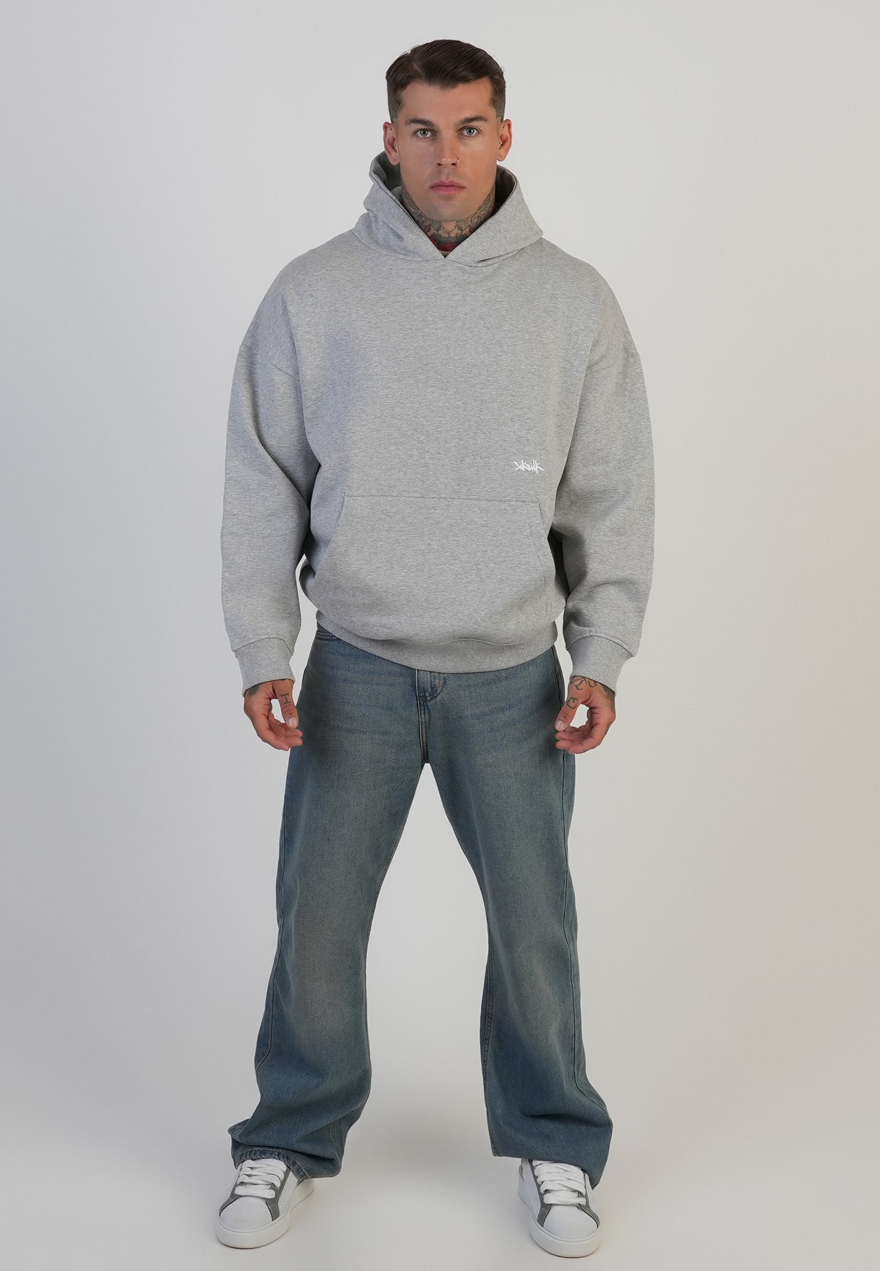 Grey Marl Graphic Hoodie (2)