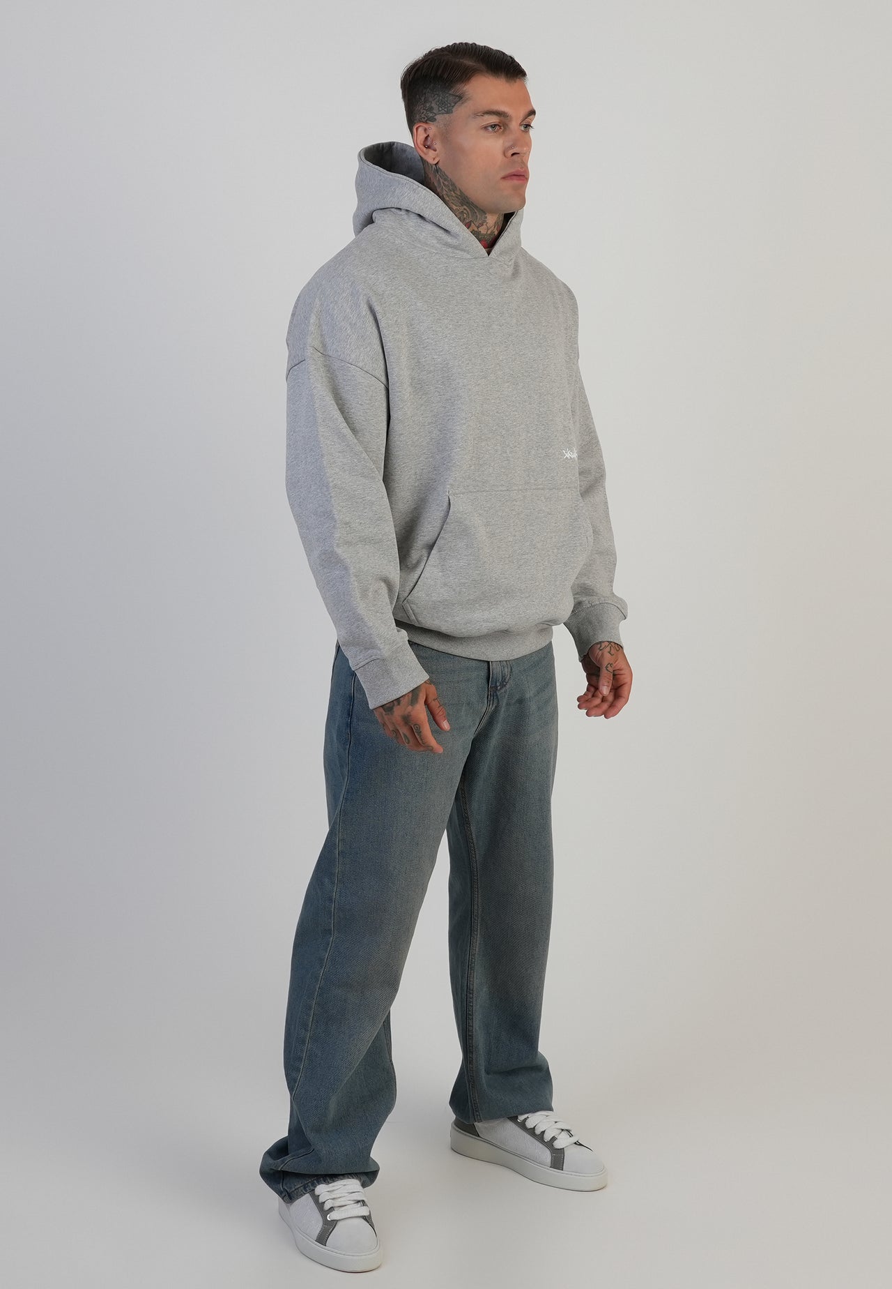 Grey Marl Graphic Hoodie (3)