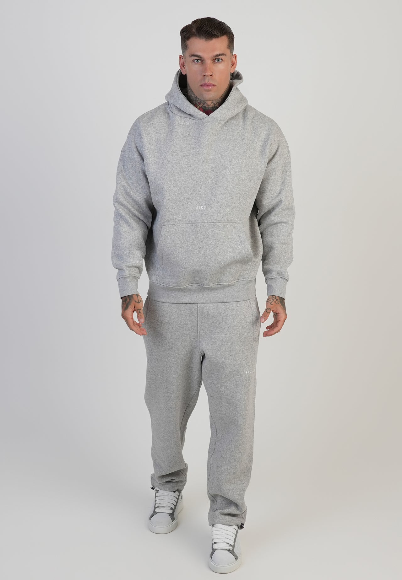 Grey Marl Graphic Hoodie (2)