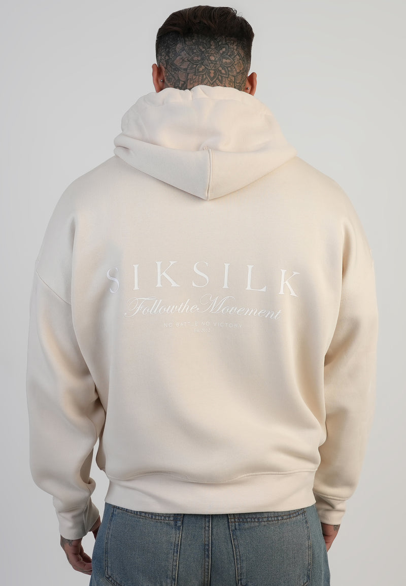 Ecru Graphic Full Zip Hoodie (1)