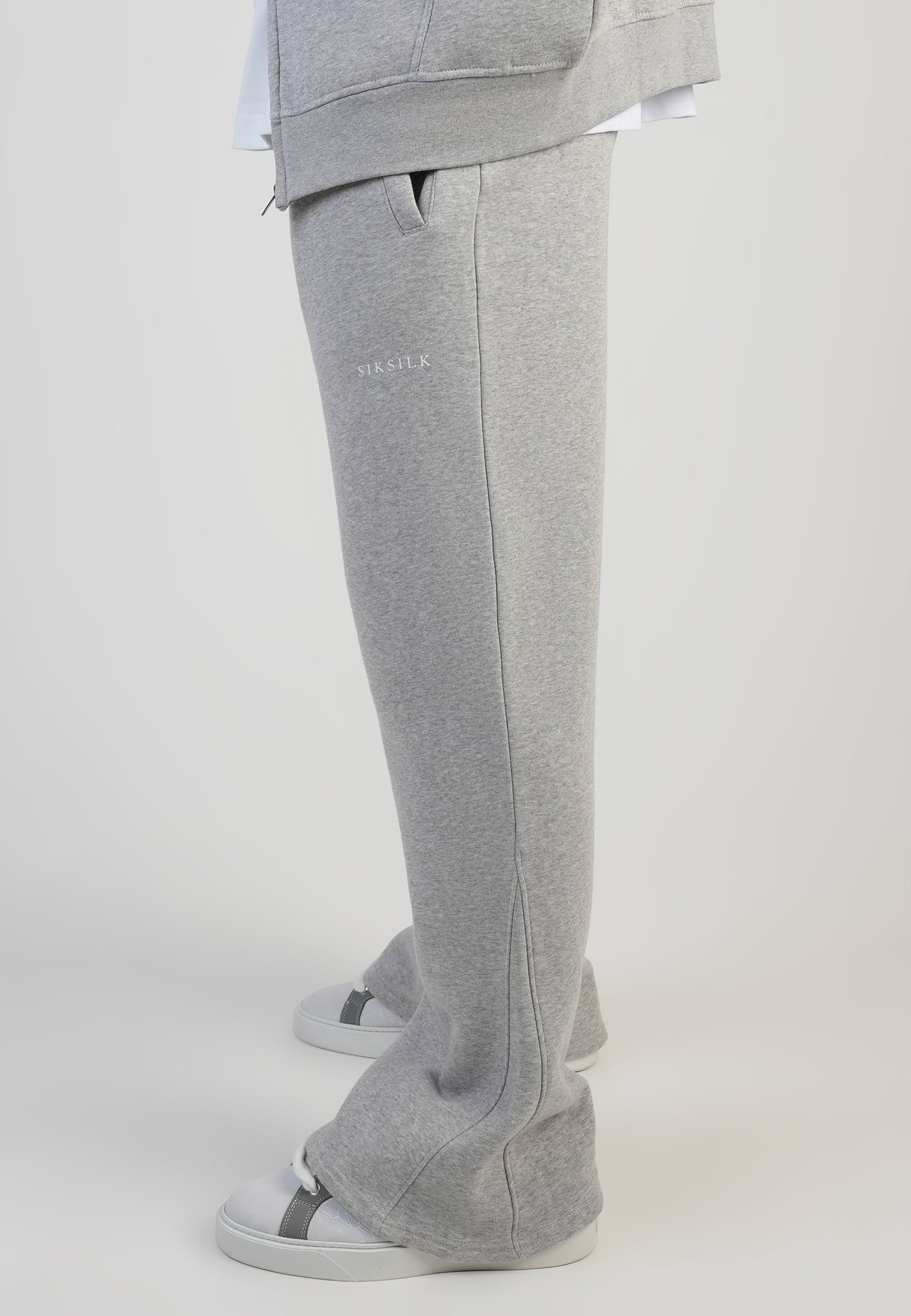 Grey Marl Flare Track Pants (1)