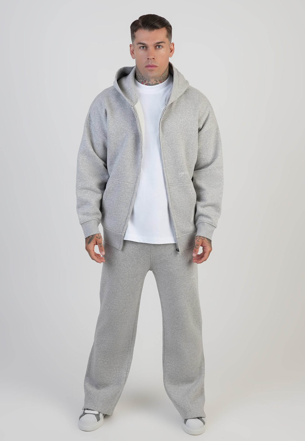 Grey Marl Flare Track Pants (3)
