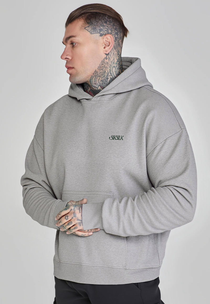 Grey Marl Graphic Hoodie