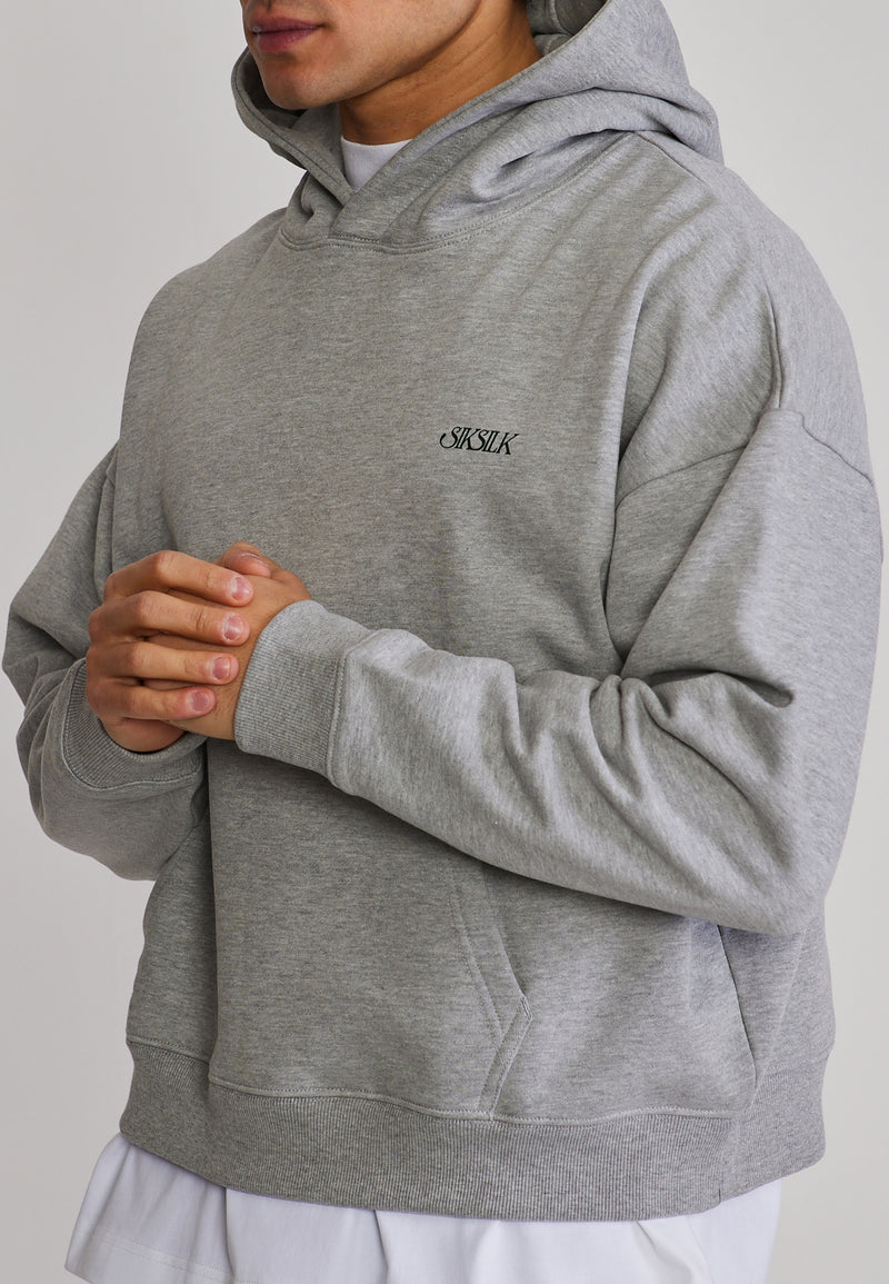 Grey Marl Graphic Hoodie (1)