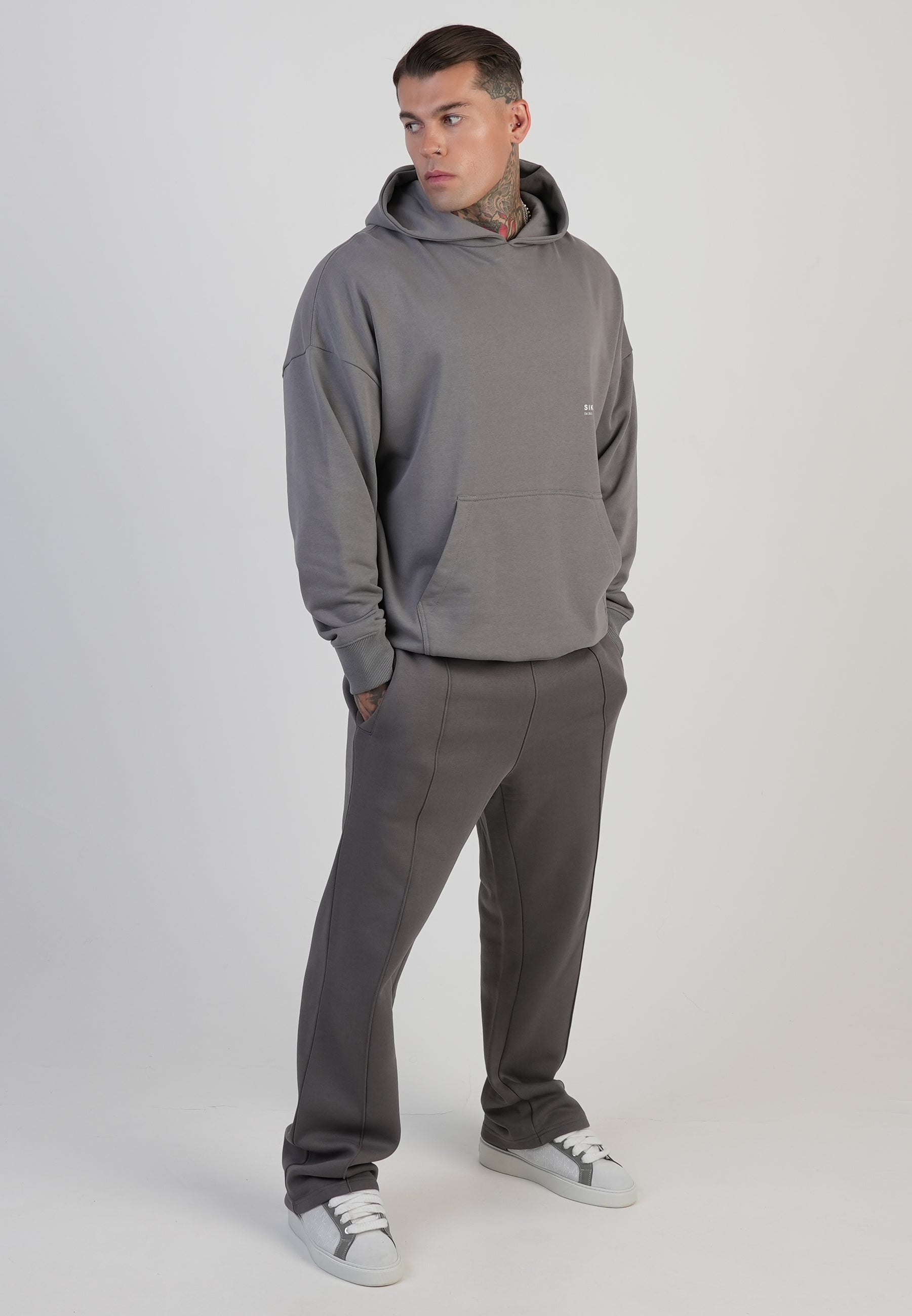 SikSilk Mens Grey Graphic Hoodie | SikSilk US
