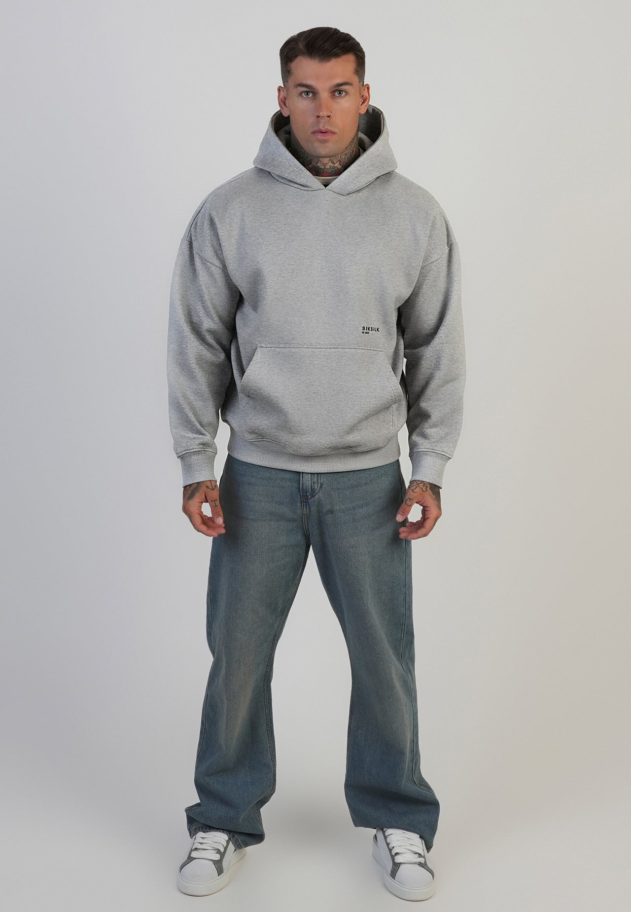 Grey Marl Graphic Hoodie (2)