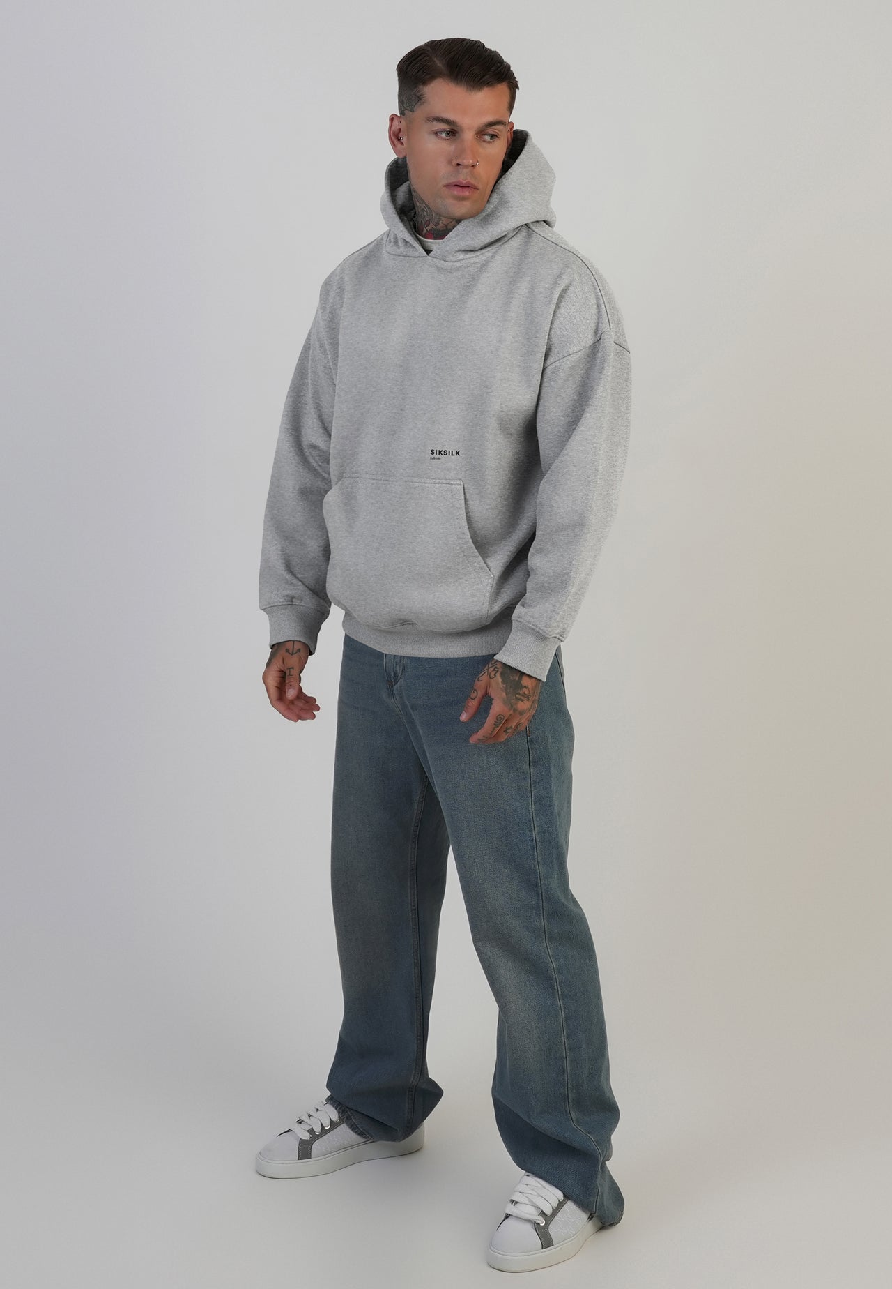 Grey Marl Graphic Hoodie (3)