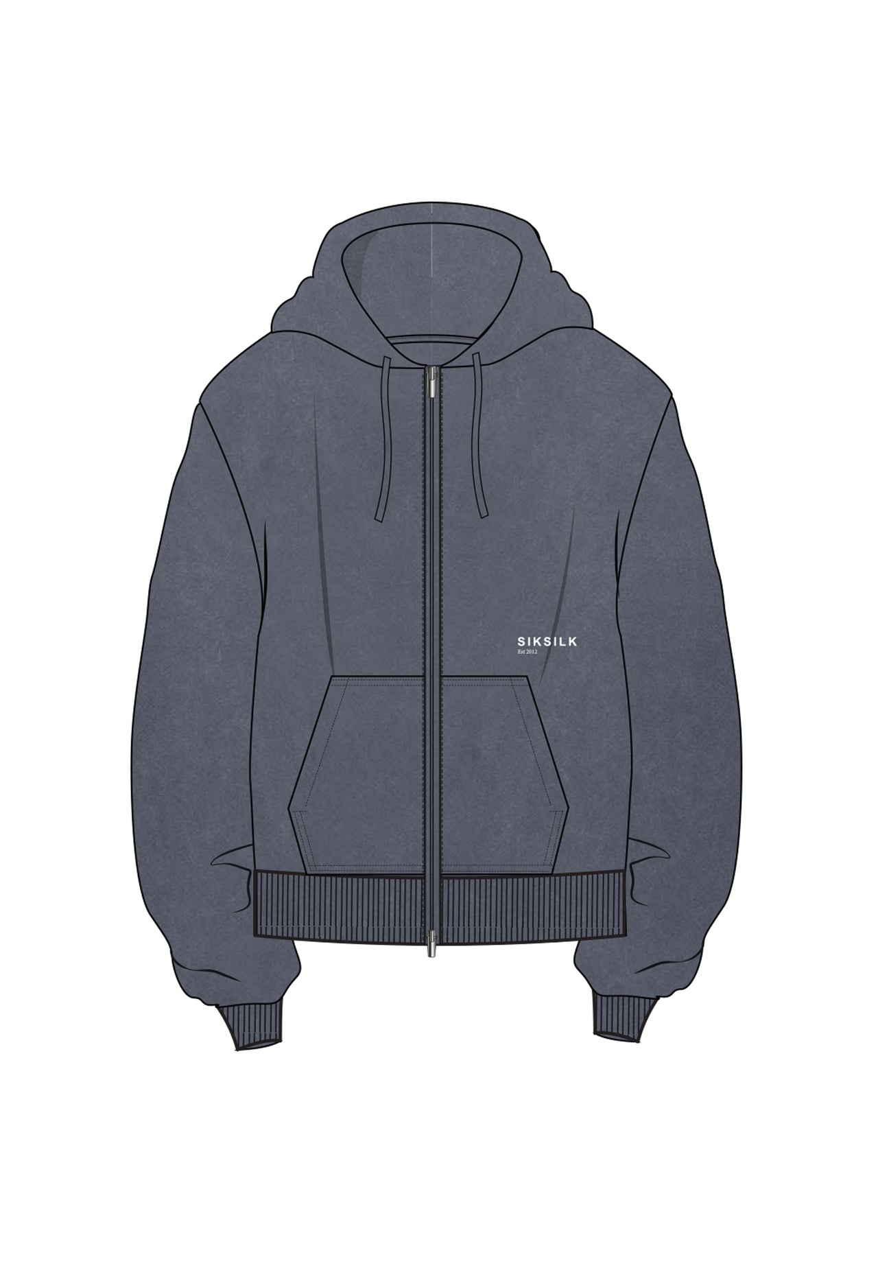 Blue Graphic Full Zip Hoodie