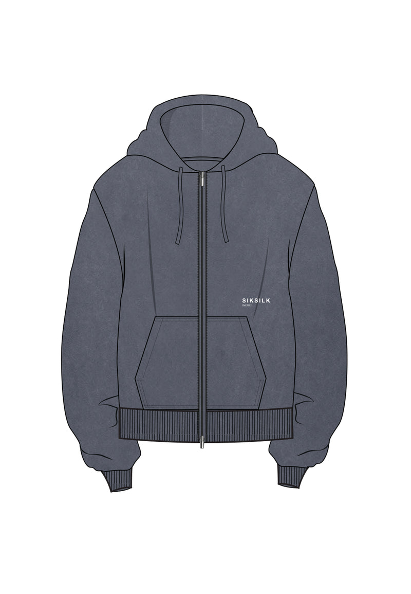 Blue Graphic Full Zip Hoodie