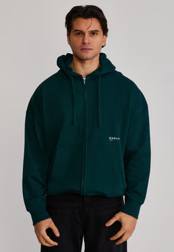 Green Graphic Full Zip Hoodie