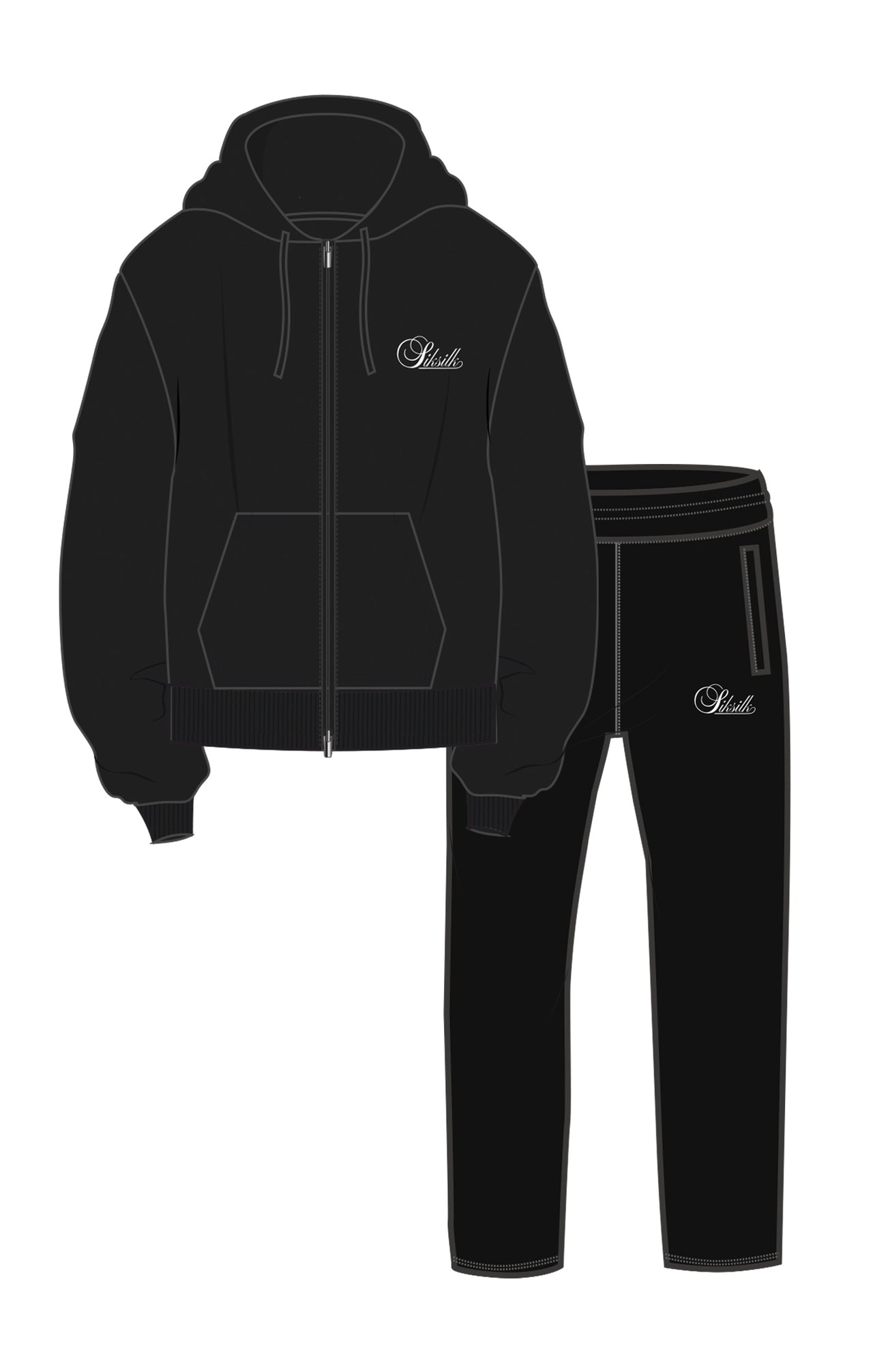 Black Hoodie and Joggers Set
