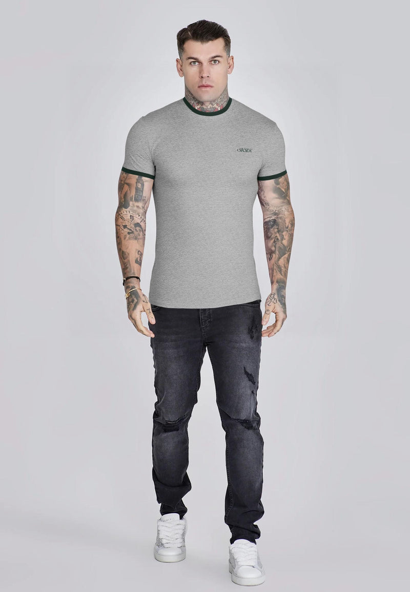 Grey Marl Ringer T-Shirt