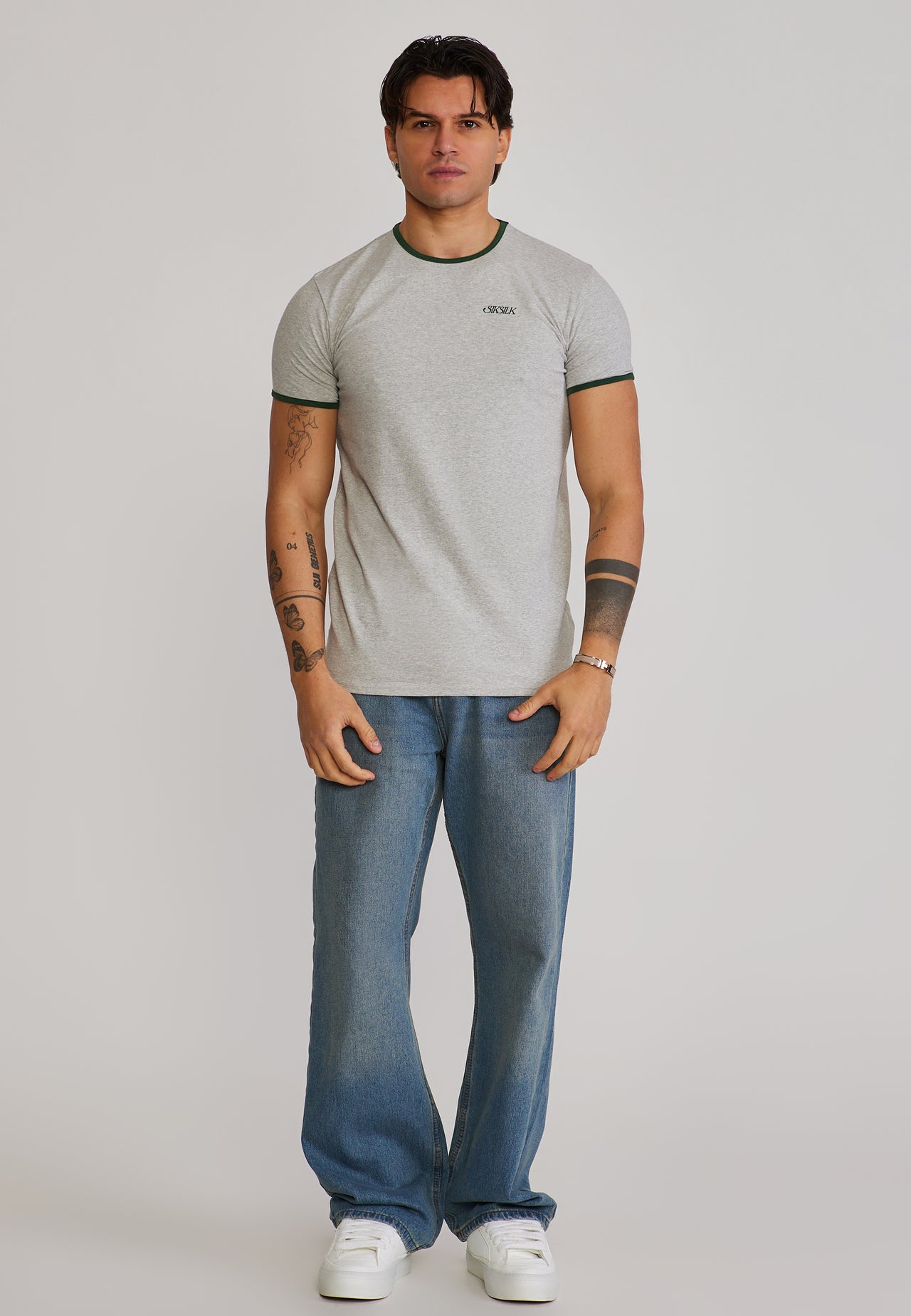 Grey Marl Ringer T-Shirt (2)