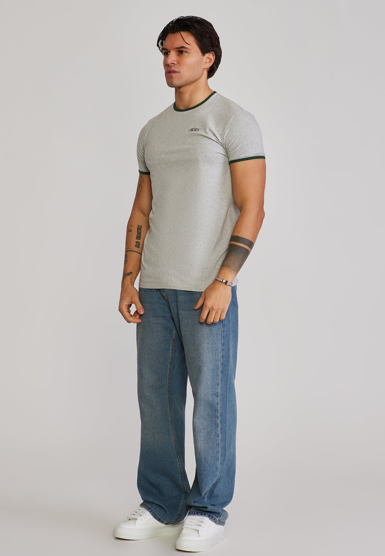 Grey Marl Ringer T-Shirt (3)