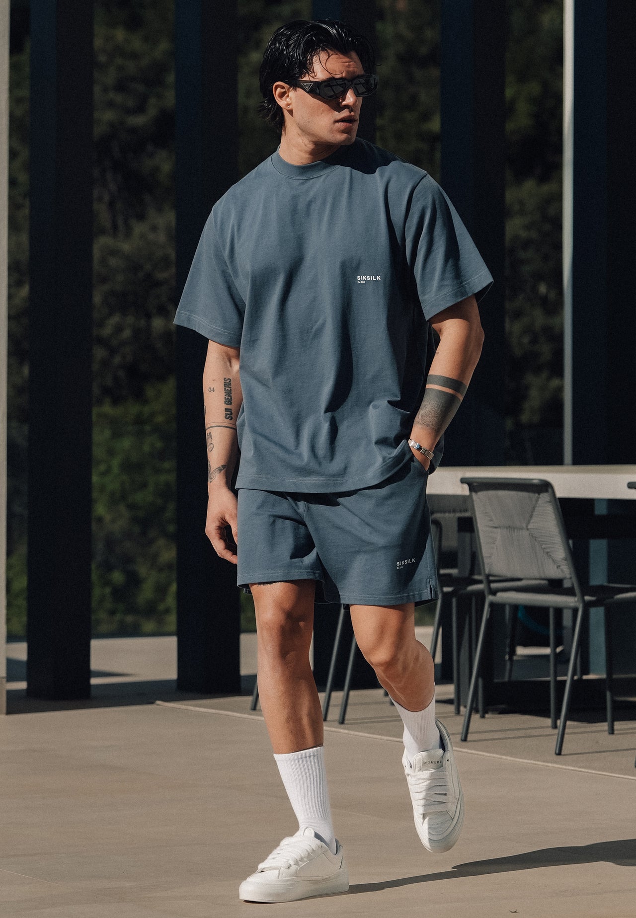 Grey T-Shirt and Shorts Set
