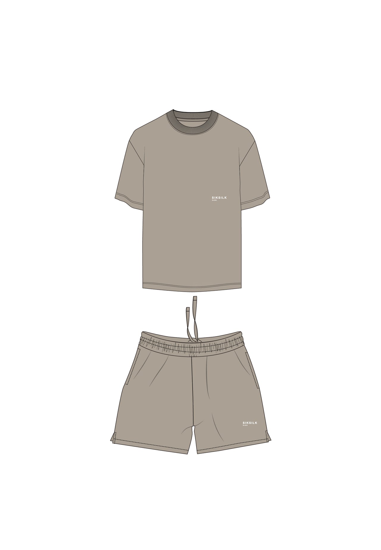 Beige T-Shirt and Shorts Set