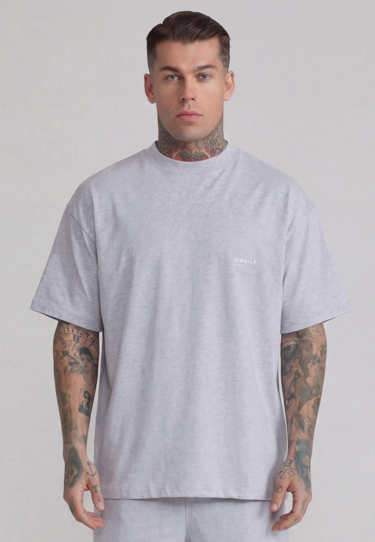 Grey Marl T-Shirt and Shorts Set (1)