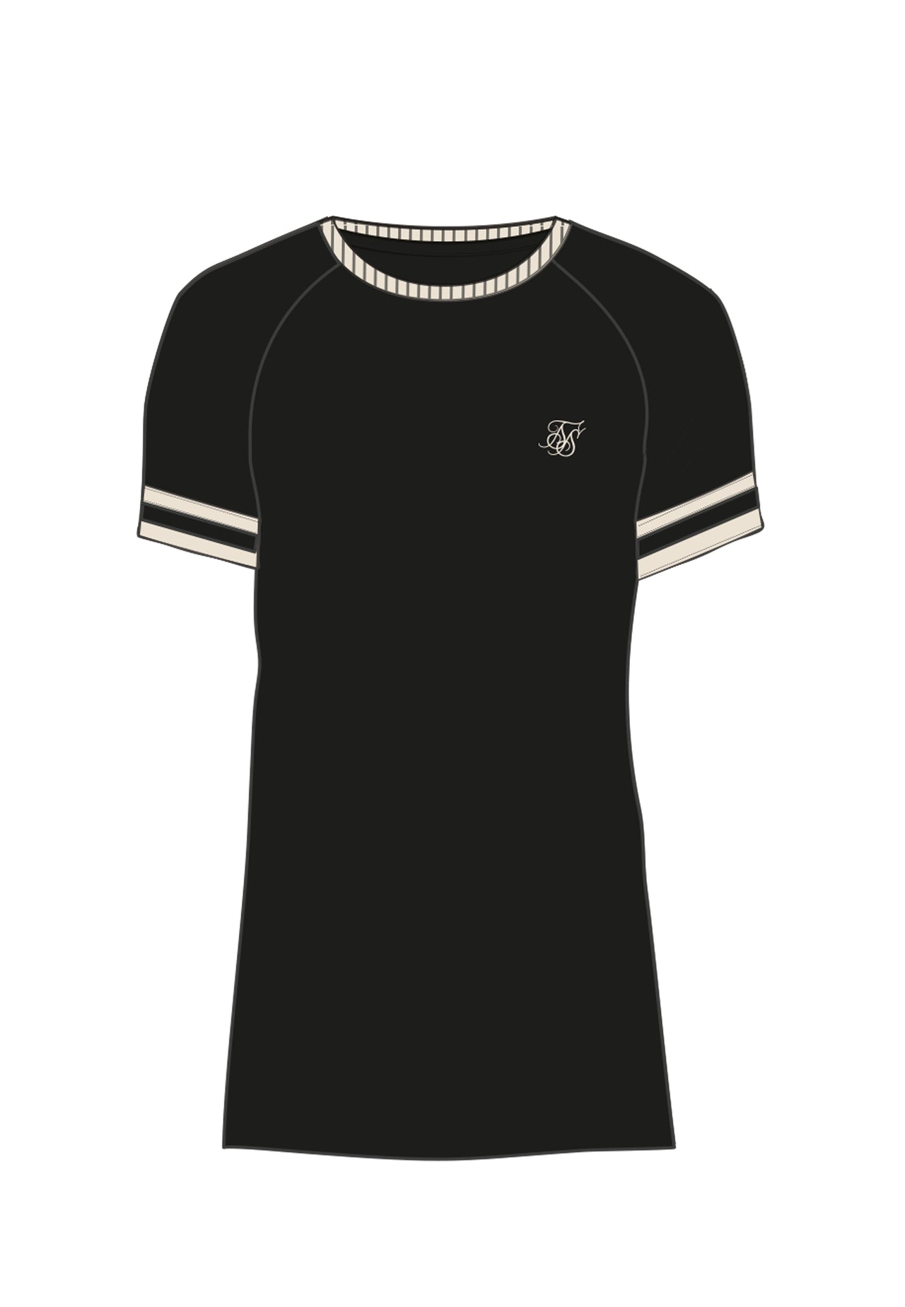 Black and Ecru Tournament T-Shirt