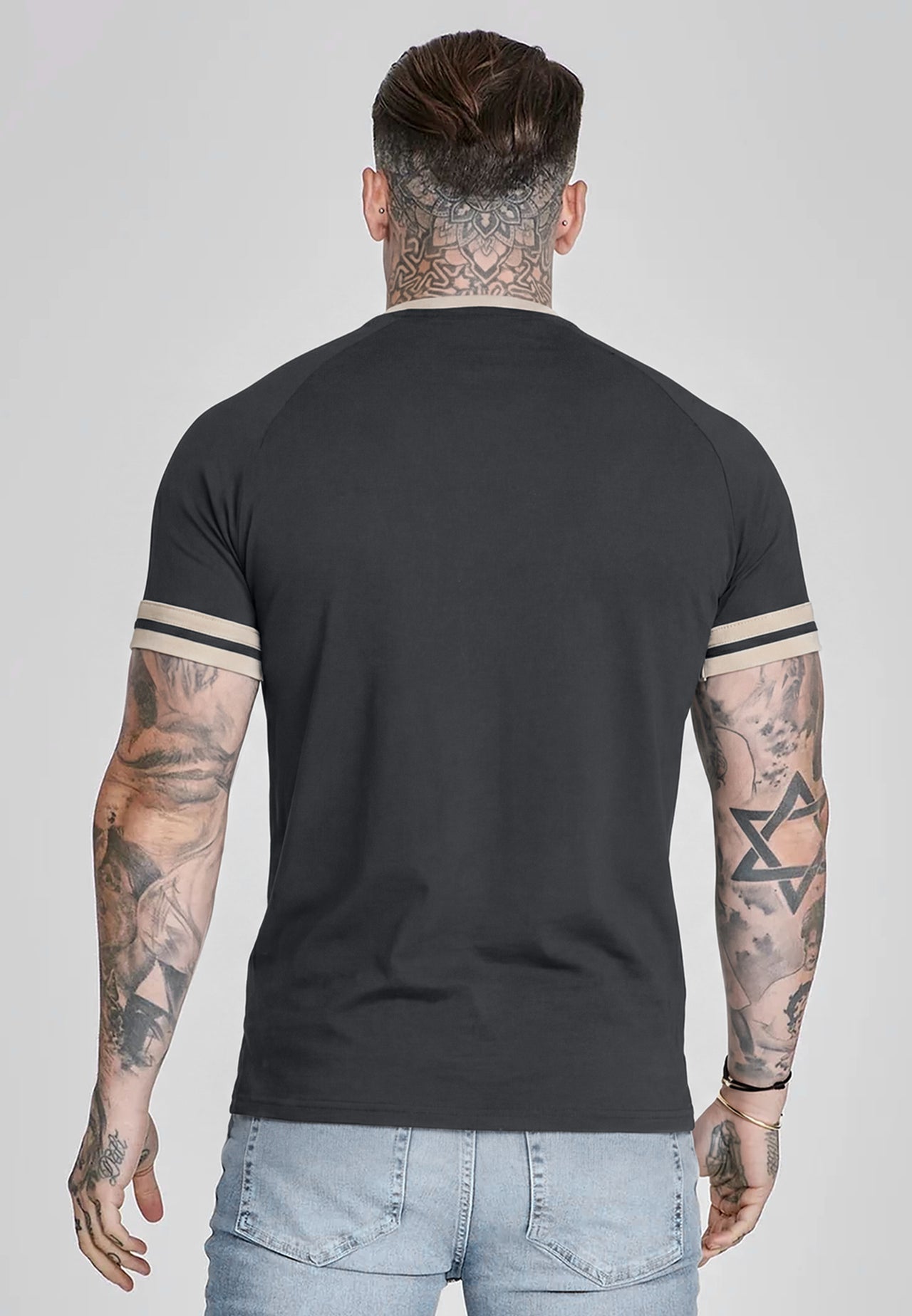 Black and Ecru Tournament T-Shirt (4)