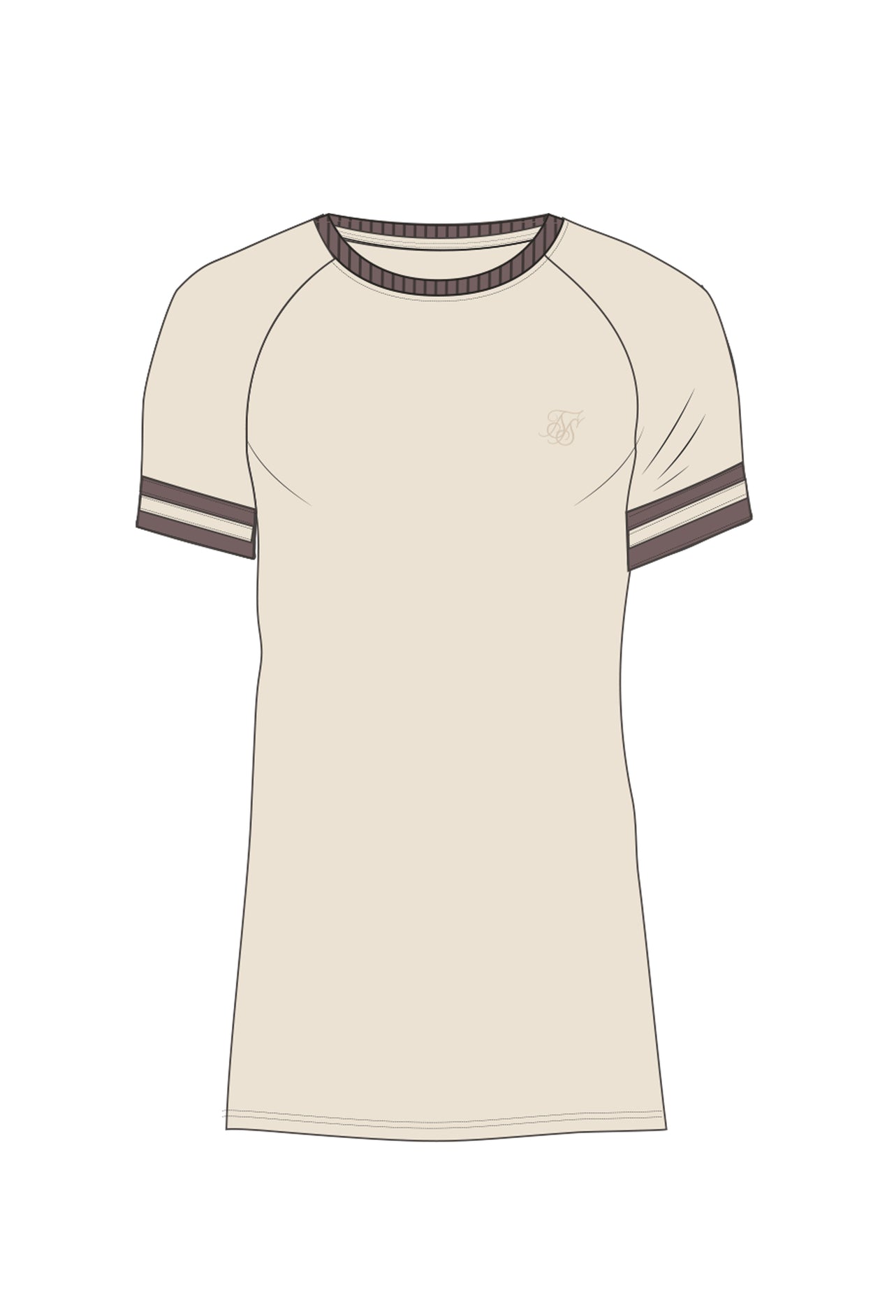 Ecru and Brown Tournament T-Shirt
