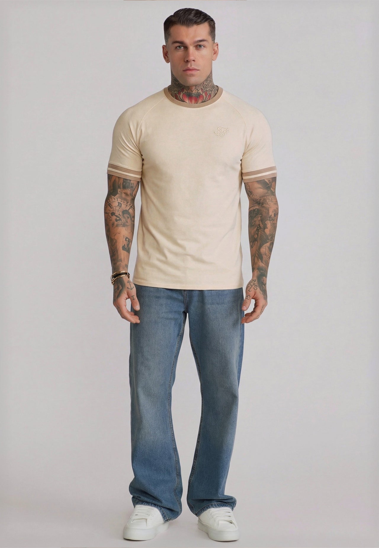 Ecru and Brown Tournament T-Shirt (2)