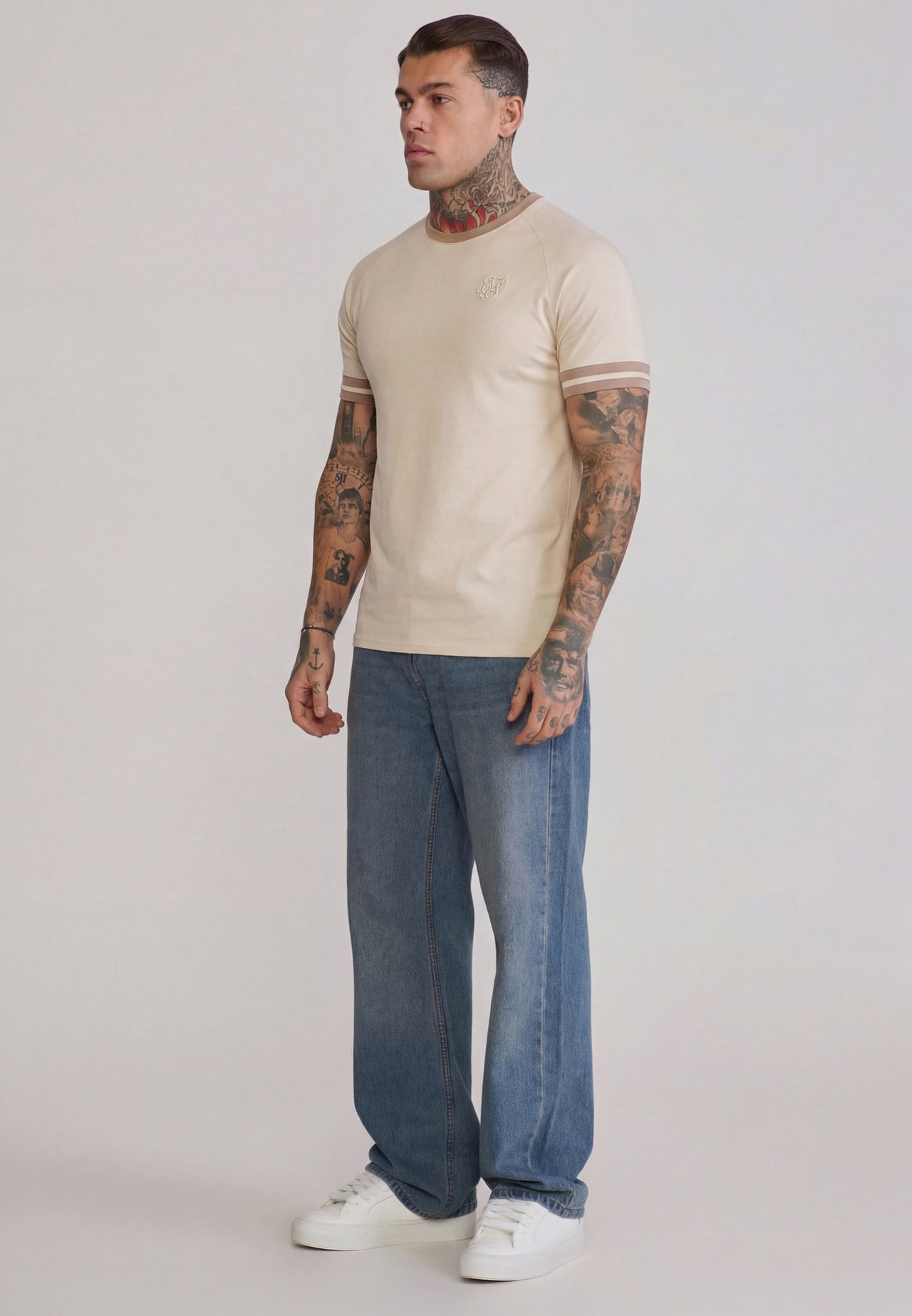 Ecru and Brown Tournament T-Shirt (3)