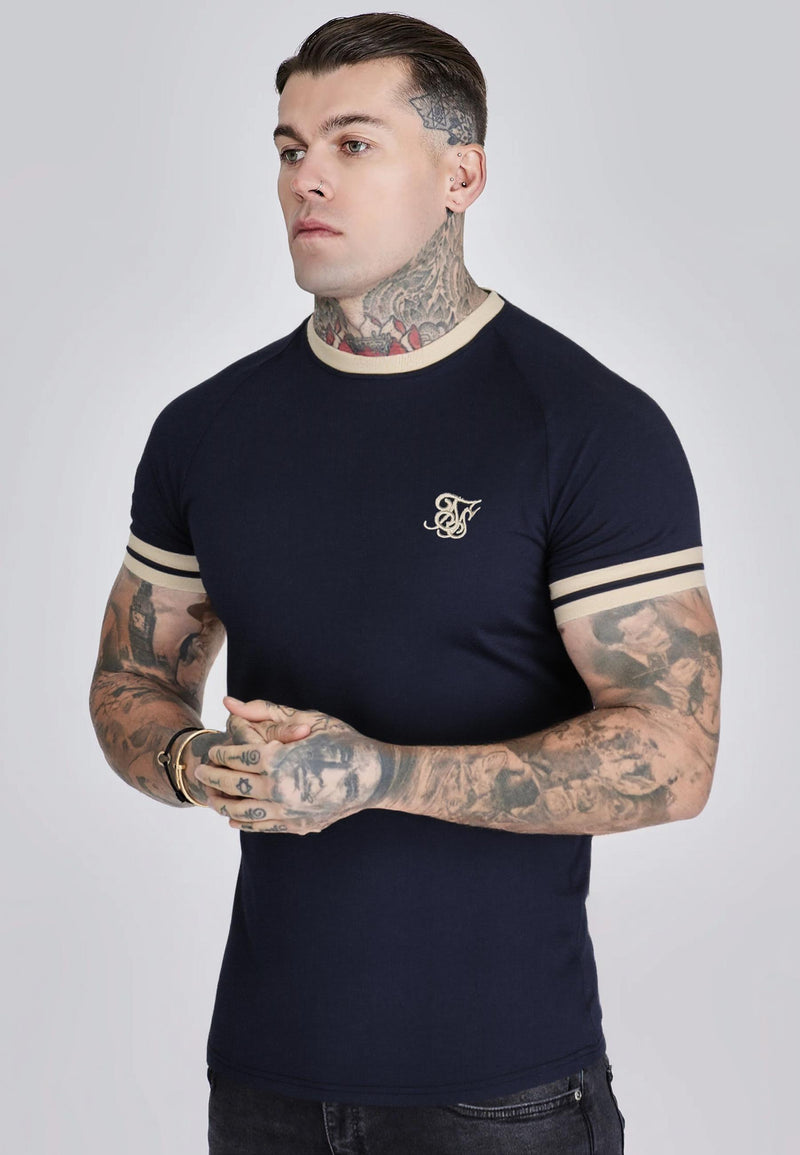 Navy and Ecru Tournament T-Shirt