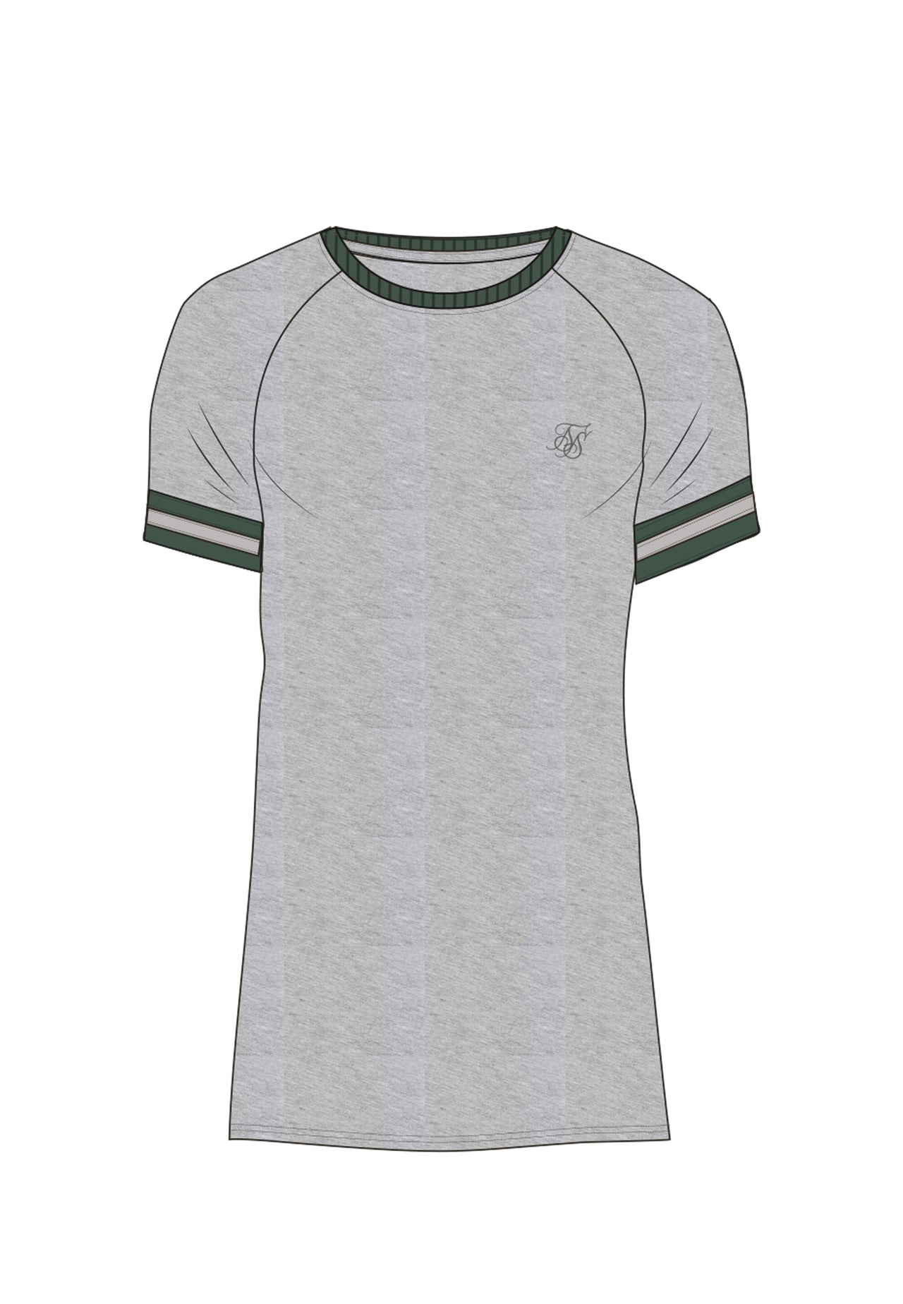 Grey Marl and Green Tournament T-Shirt