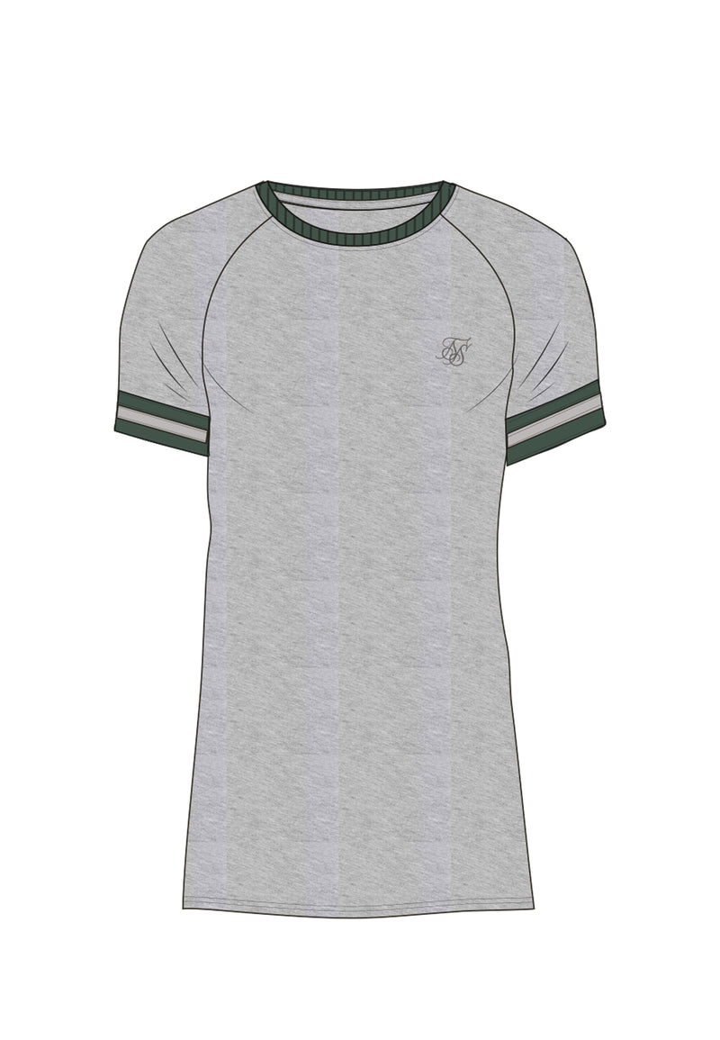 Grey Marl and Green Tournament T-Shirt