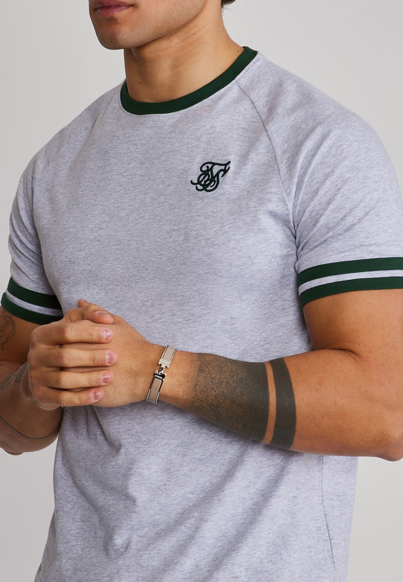 Grey Marl and Green Tournament T-Shirt (1)